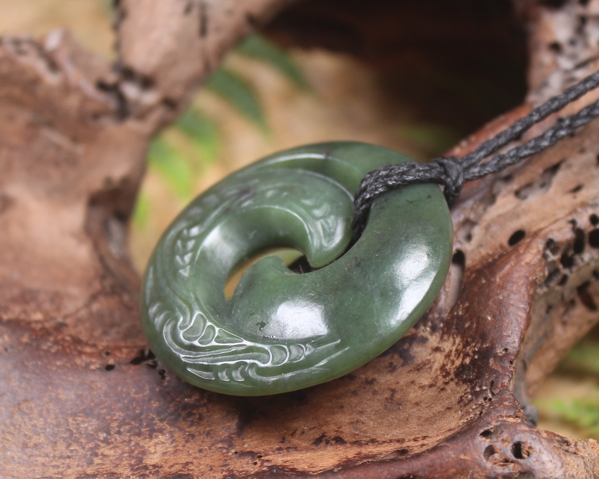 Koru carved from Hapopo Pounamu - NZ Greenstone