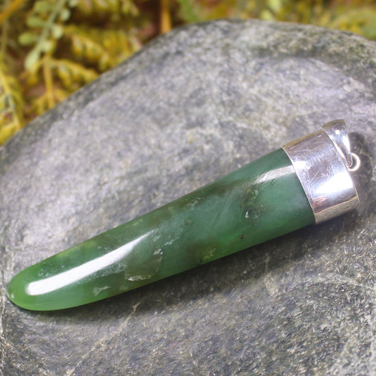 Taniwha Tooth or Niho carved from Hapopo Pounamu - NZ Greenstone
