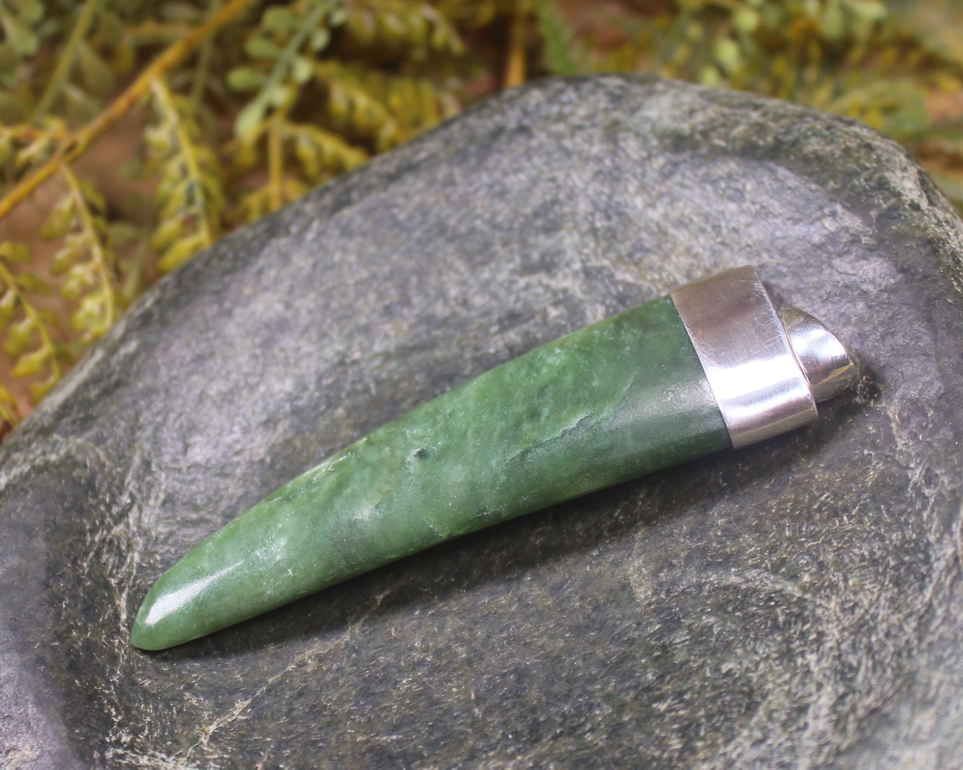 Taniwha Tooth or Niho carved from Kawakawa Pounamu - NZ Greenstone