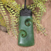 Hapopo Pounamu Toki with Koru - NZ Greenstone