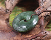 Koru pendant carved from Kawakawa Pounamu - NZ Greenstone