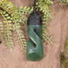 Hapopo Pounamu Toki twist pendant - NZ Greenstone