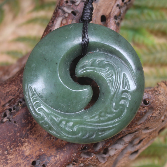 Koru pendant carved from Kawakawa Pounamu - NZ Greenstone
