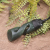 Hapopo Pounamu Toki twist pendant - NZ Greenstone