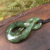 Rimu Pounamu Twist pendant - NZ Greenstone