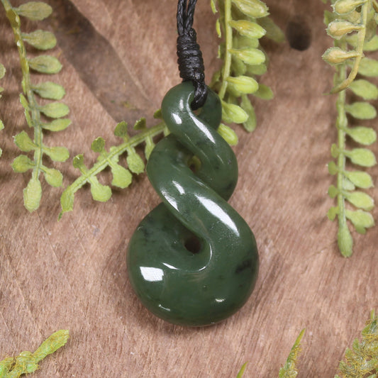 Twist carved from Kawakawa Pounamu - NZ Greenstone