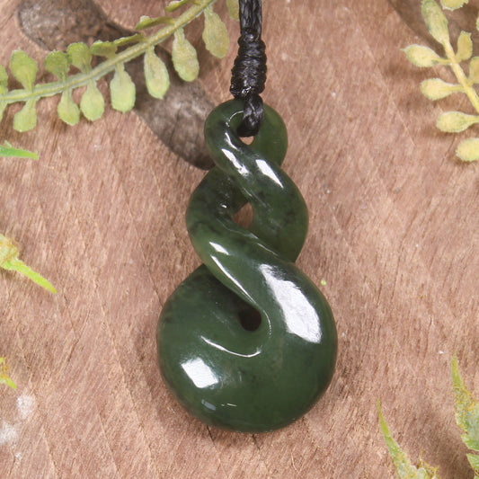 Twist carved from Rimu Pounamu - NZ Greenstone