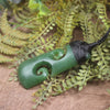 Hapopo Pounamu Toki with Koru - NZ Greenstone