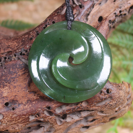 Koru carved from Hapopo Pounamu - NZ Greenstone