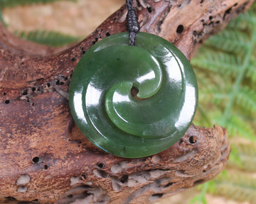 Koru carved from Hapopo Pounamu - NZ Greenstone