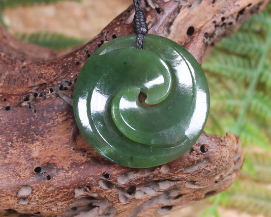 Koru carved from Hapopo Pounamu - NZ Greenstone