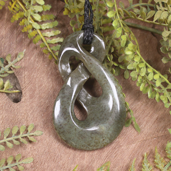 Twist carved from Kokopu Pounamu - NZ Greenstone