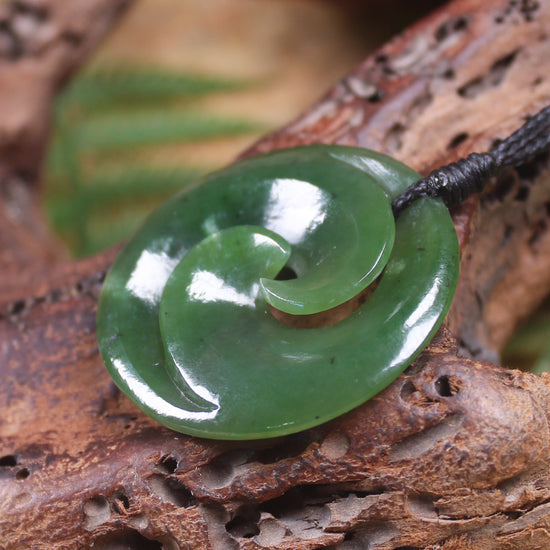 Koru carved from Hapopo Pounamu - NZ Greenstone