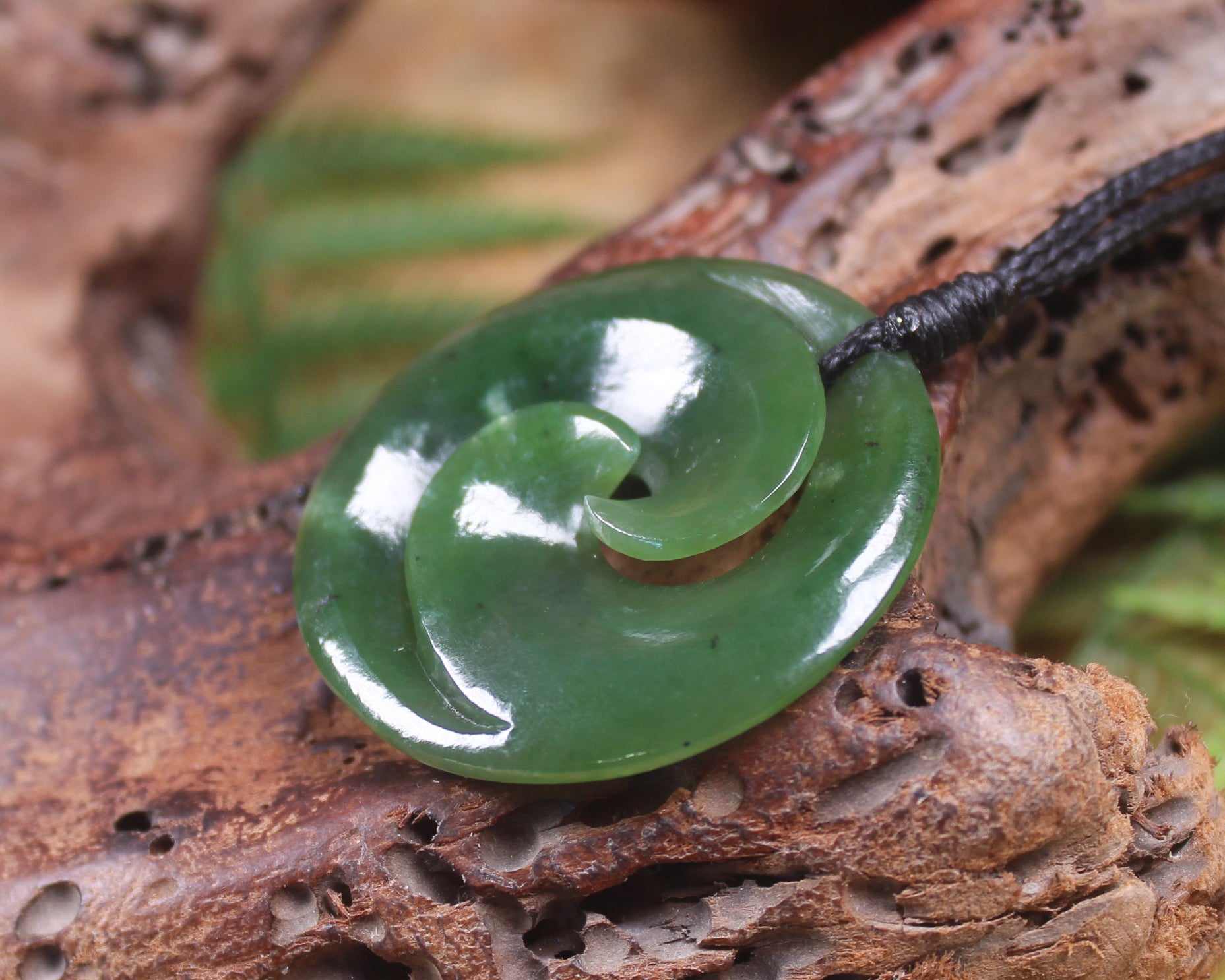 Koru carved from Hapopo Pounamu - NZ Greenstone
