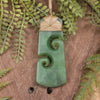 Hapopo Pounamu Toki with Koru - NZ Greenstone