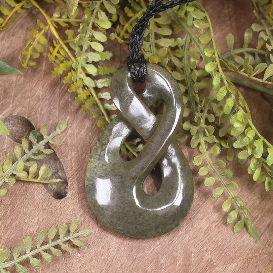 Twist carved from Kokopu Pounamu - NZ Greenstone