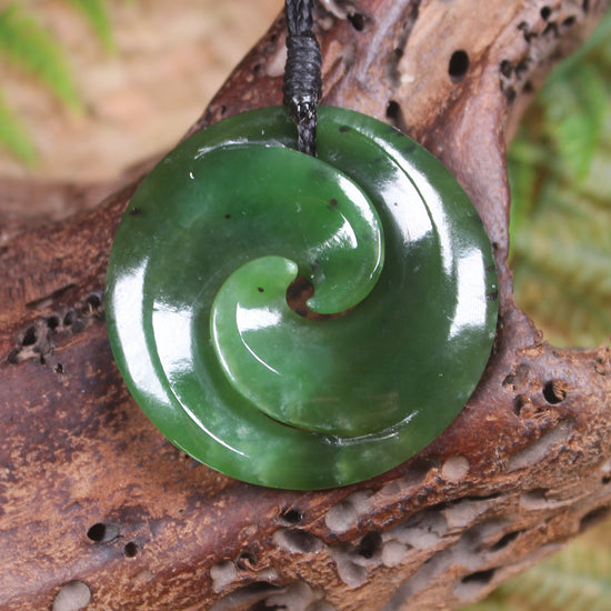 Koru carved from Hapopo Pounamu - NZ Greenstone