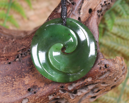 Koru carved from Hapopo Pounamu - NZ Greenstone