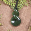 Twist or Pikorua carved from Hapopo Pounamu - NZ Greenstone