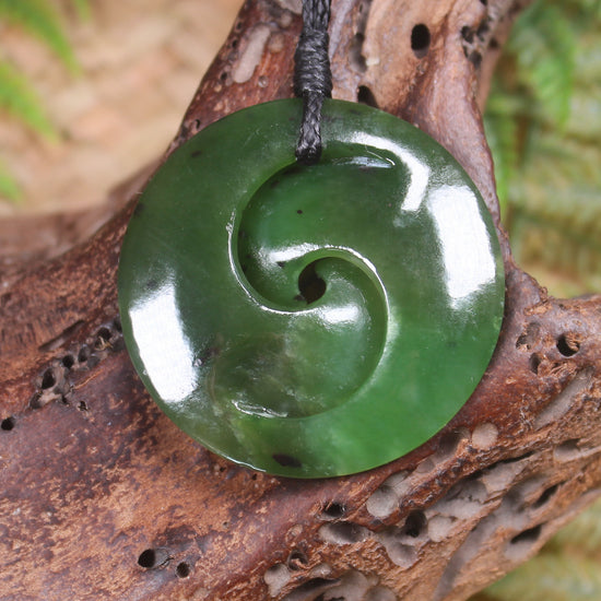 Koru carved from Hapopo Pounamu - NZ Greenstone