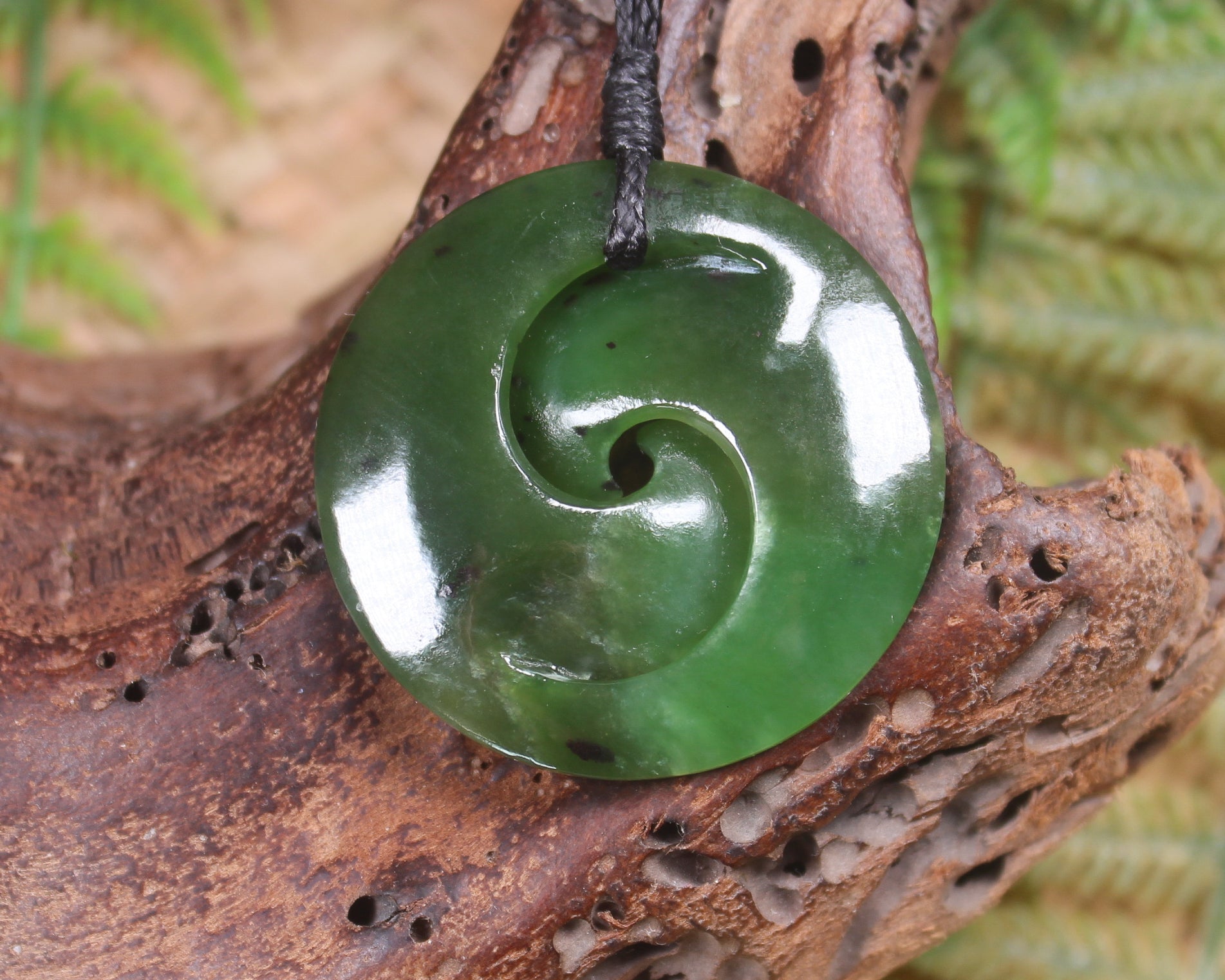 Koru carved from Hapopo Pounamu - NZ Greenstone