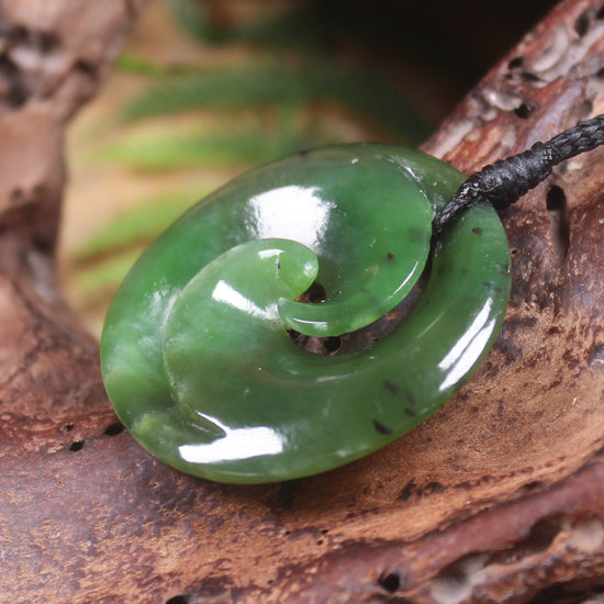 Koru carved from Hapopo Pounamu - NZ Greenstone