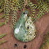 Flower Jade Hei Matau pendant  - NZ Greenstone