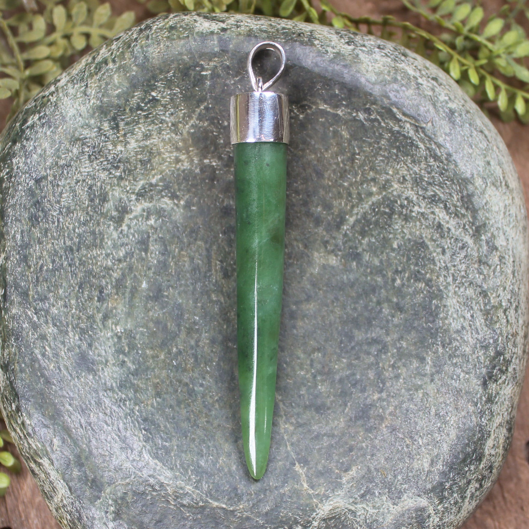 Taniwha Tooth or Niho carved from Hapopo Pounamu - NZ Greenstone