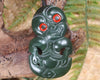 NZ Greenstone Large Hei Tiki Pendant (BH035) Kawakawa Pounamu