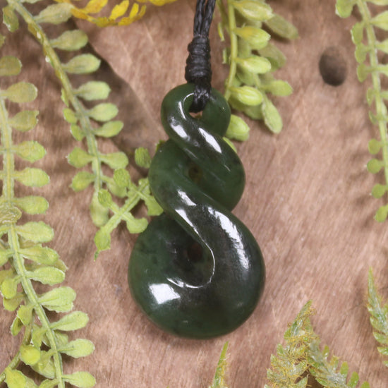 Twist carved from Rimu Pounamu - NZ Greenstone