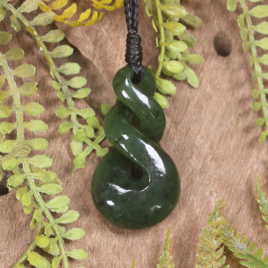 Twist carved from Rimu Pounamu - NZ Greenstone