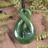 Twist or Pikorua carved from Kawakawa Pounamu - NZ Greenstone