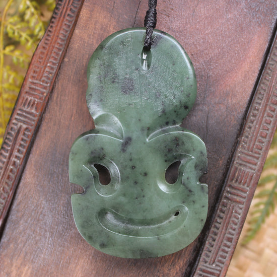Hei Tiki carved from Rimu Pounamu - NZ Greenstone