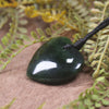 Heart carved from Kawakawa Pounamu - NZ Greenstone