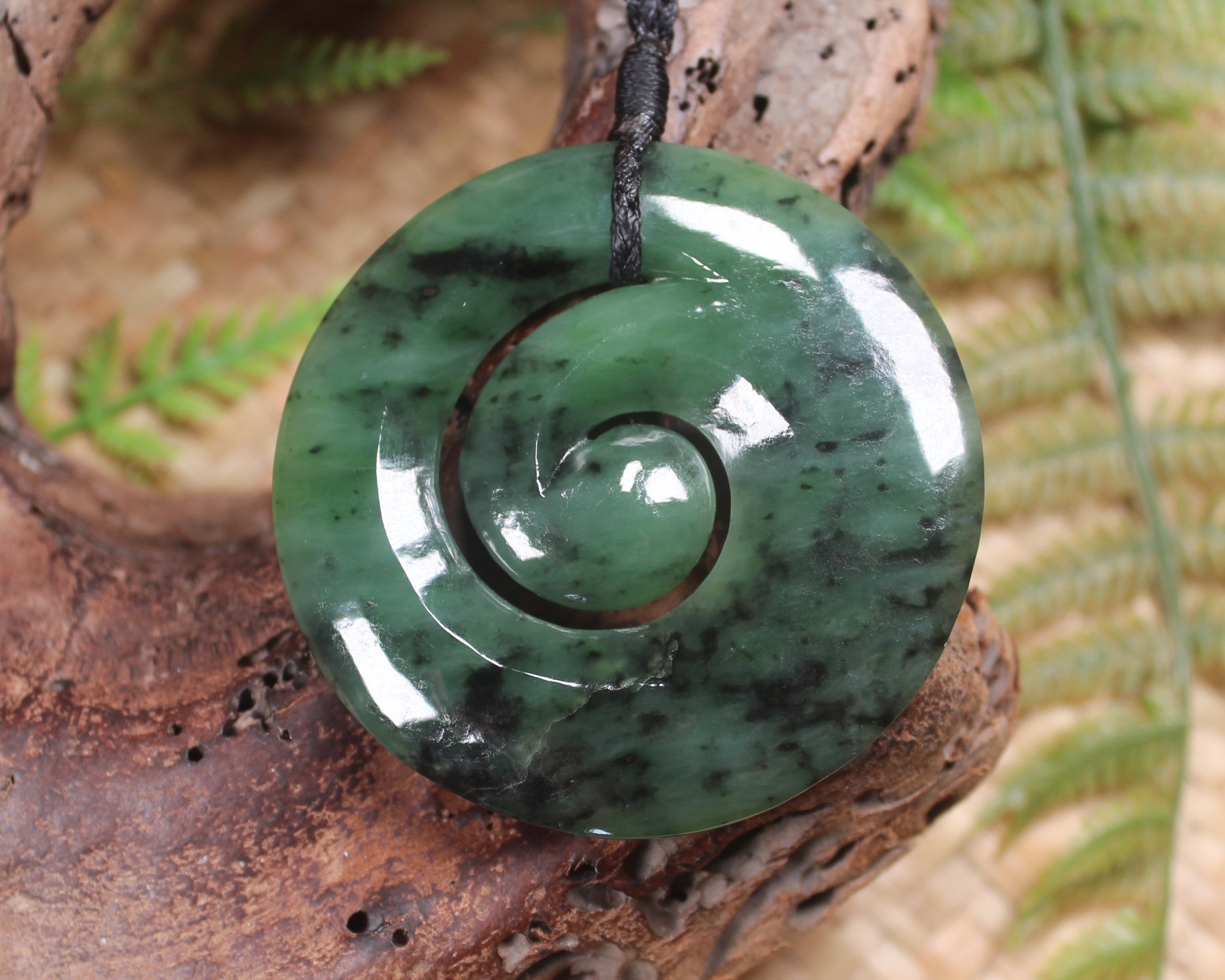 Koru carved from Hapopo Pounamu - NZ Greenstone