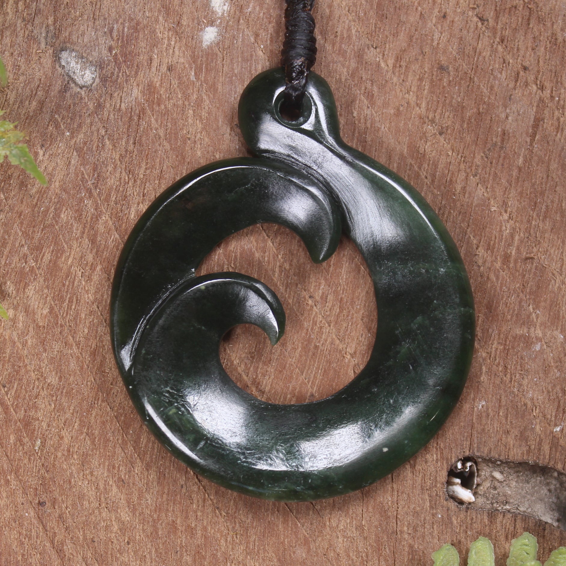 Koru carved from Kawakawa Pounamu - NZ Greenstone
