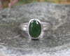 Sterling Silver Kawakawa Pounamu Ring - NZ Greenstone