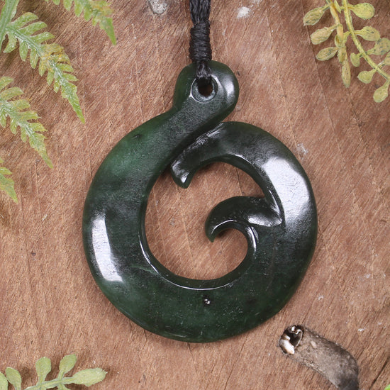 Koru carved from Kawakawa Pounamu - NZ Greenstone