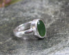 Sterling Silver Kawakawa Pounamu Ring - NZ Greenstone