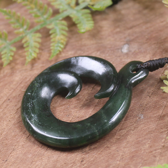 Koru carved from Kawakawa Pounamu - NZ Greenstone