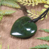 Heart carved from Kawakawa Pounamu - NZ Greenstone