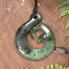 Koru Twist Pendant carved from Rimu Pounamu - NZ Greenstone