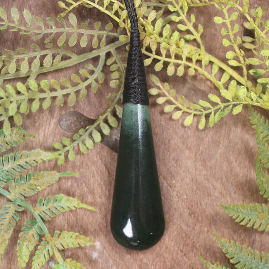 Kawakawa Pounamu Roimata Pendant - NZ Greenstone