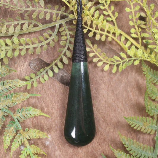 Kawakawa Pounamu Roimata Pendant - NZ Greenstone