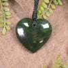 Heart carved from Kawakawa Pounamu - NZ Greenstone