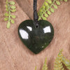 Heart carved from Kawakawa Pounamu - NZ Greenstone