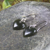 Heart Earrings carved from Kawakawa Pounamu - NZ Greenstone