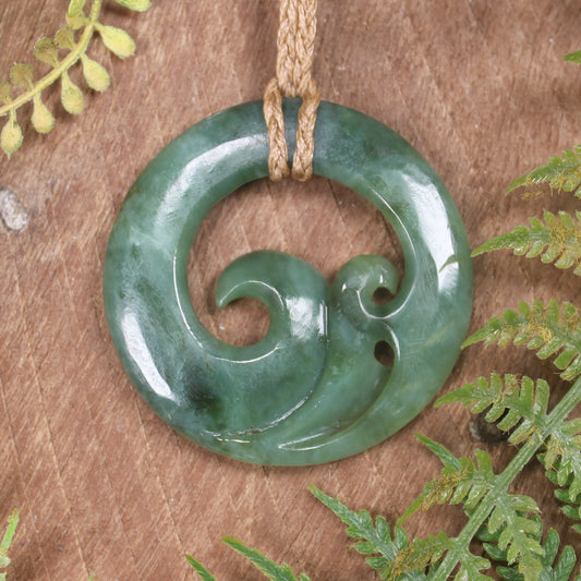 Inanga Koru pendant - NZ Greenstone