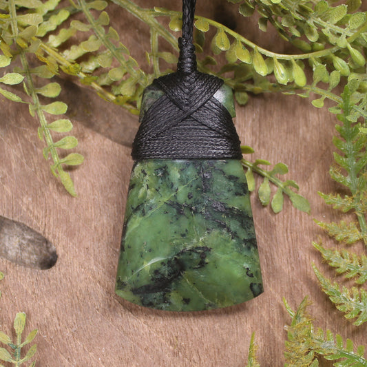 Douglas Creek Pounamu carved into a Toki Pendant - NZ Greenstone