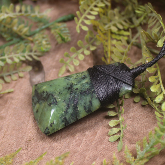 Douglas Creek Pounamu carved into a Toki Pendant - NZ Greenstone